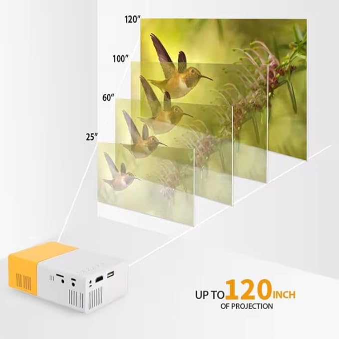 Pro Mini Portable LED Projector with Multiple Interfaces Like AV, Audio, USB, HDMI, Micro SD, Film Projector for Children's, Home Cinema,.