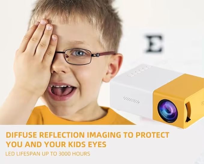 Pro Mini Portable LED Projector with Multiple Interfaces Like AV, Audio, USB, HDMI, Micro SD, Film Projector for Children's, Home Cinema,.