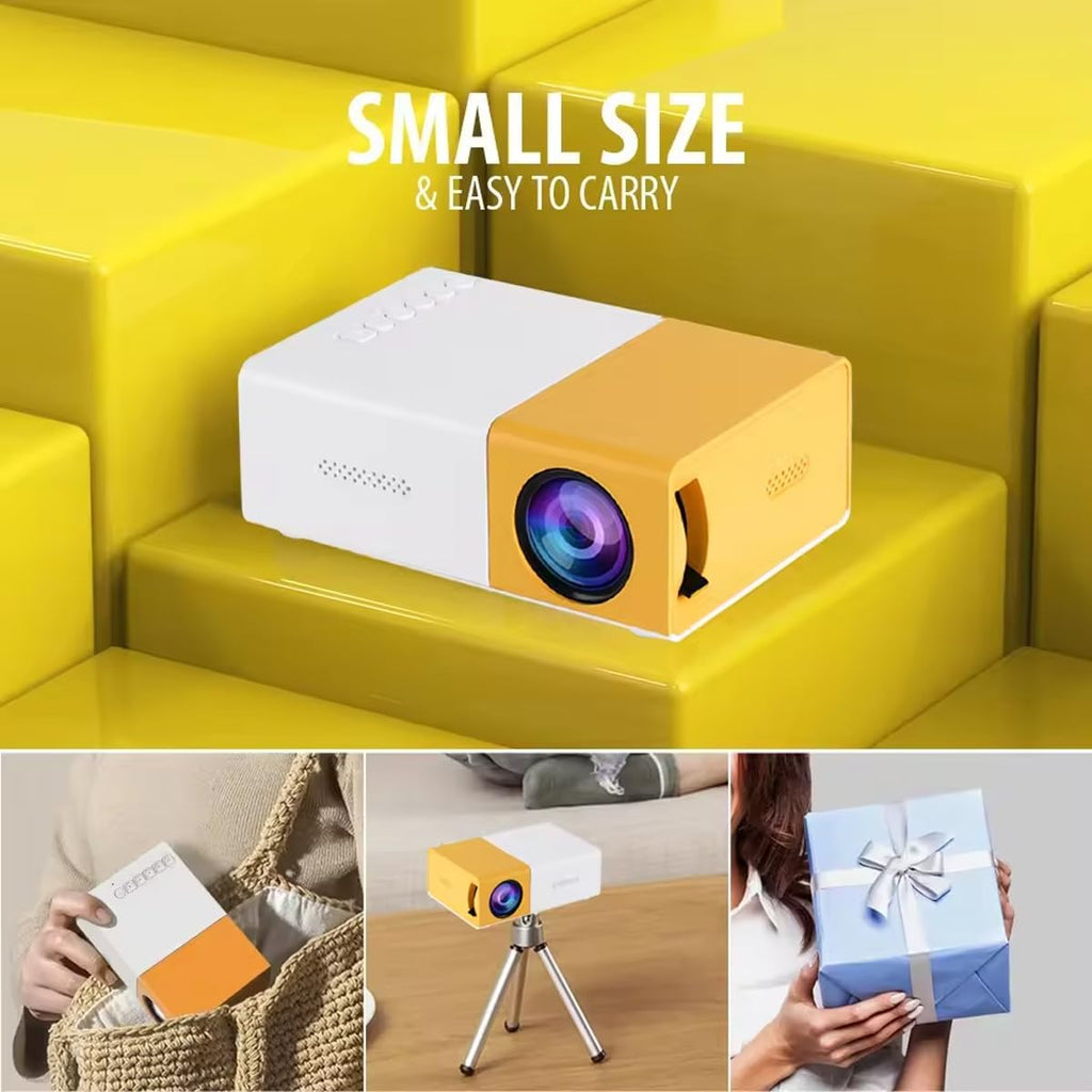 Pro Mini Portable LED Projector with Multiple Interfaces Like AV, Audio, USB, HDMI, Micro SD, Film Projector for Children's, Home Cinema,.