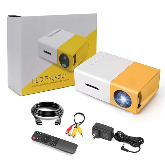 Pro Mini Portable LED Projector with Multiple Interfaces Like AV, Audio, USB, HDMI, Micro SD, Film Projector for Children's, Home Cinema,.